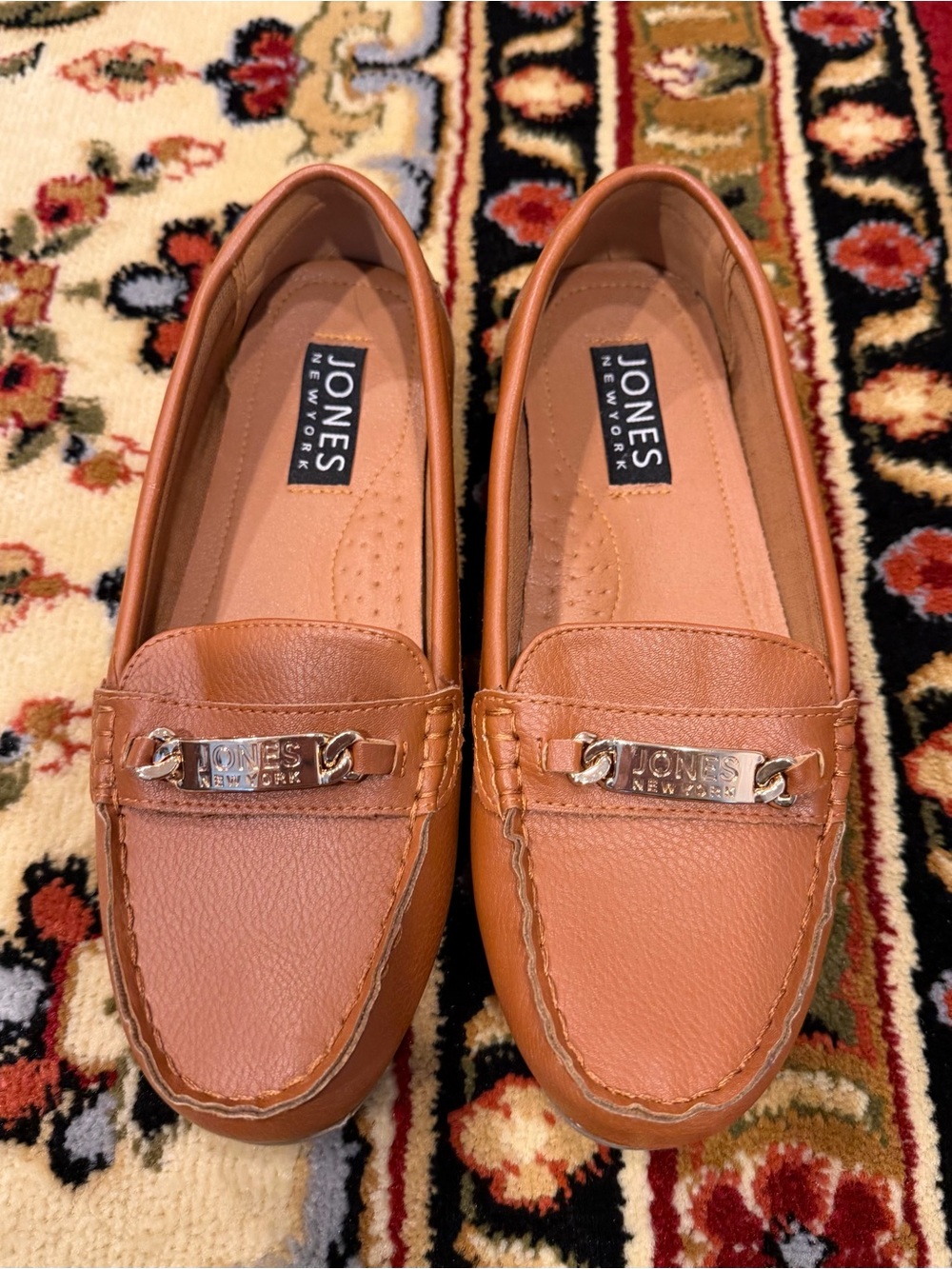 Jones New York Tan Leather Loafers